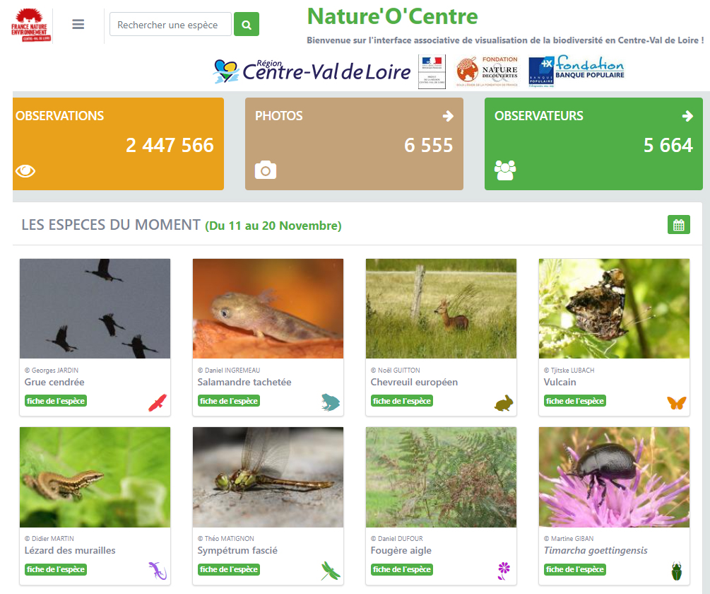 Natur’O’Centre, le portail régional de la biodiversité