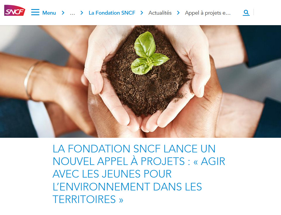 La Fondation SNCF lance un nouvel appel à projets : « Agir avec les jeunes pour l’environnement dans les territoires »